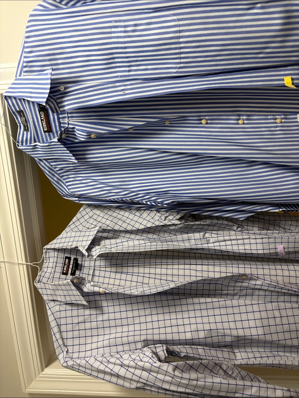 2 Kirkland Signature Blue and White Striped and other Blue Men's Dress Shirt